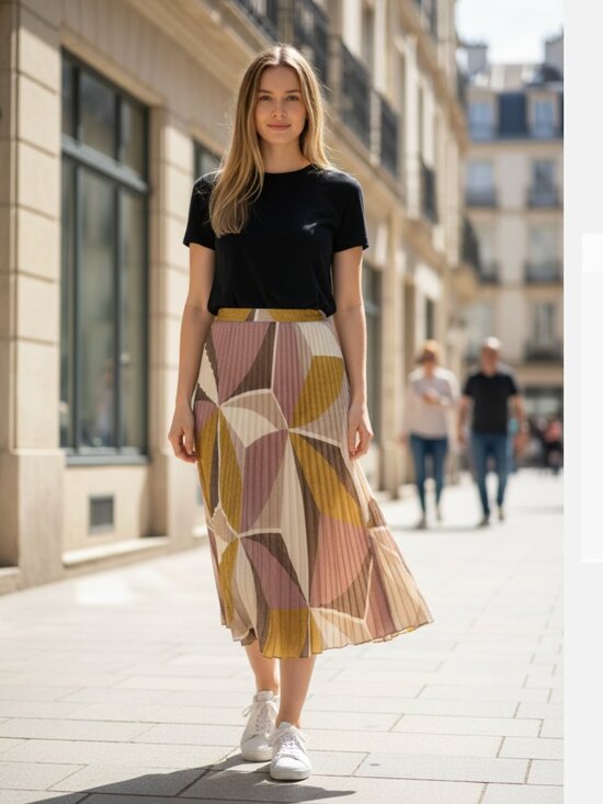 Zara Dresses & Skirts - NWOT Bloggers Fave ZARA GEOMETRIC PRINT PLEATED Midi SKIRT